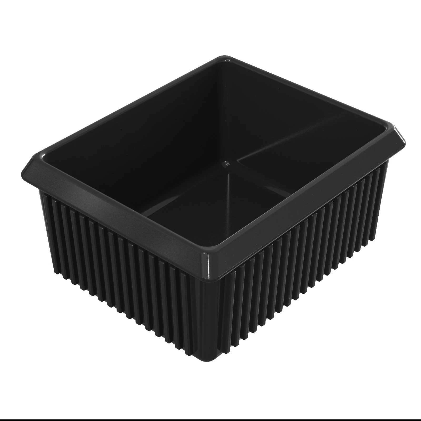 Tablecraft CW1500BK 1 Quart Black Rectangular Server Bowl with Duracoat Aluminum