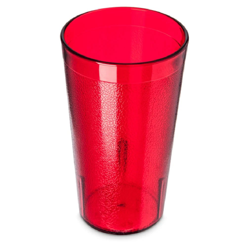 Carlisle 521210 12 Oz. Stackable Tumbler Textured SAN Plastic Ruby Red