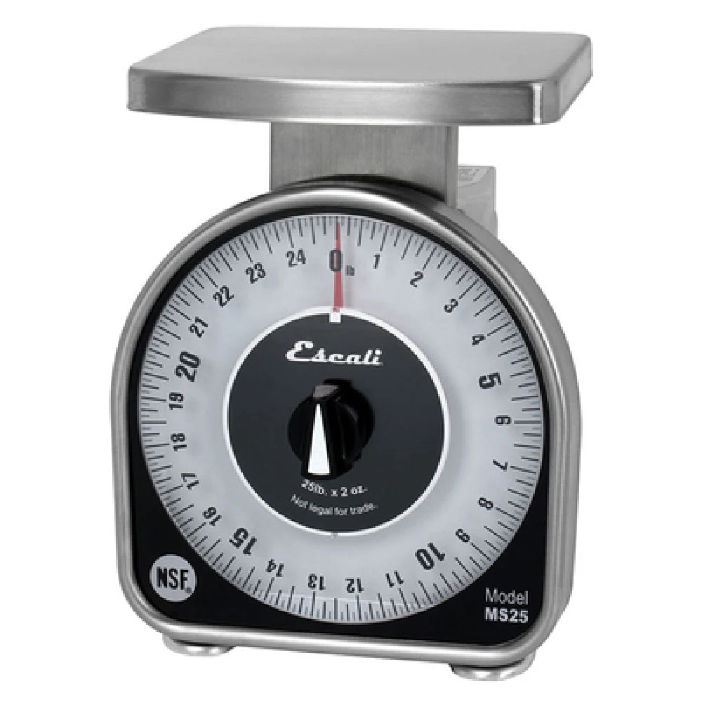 Carlisle SCMDL25 6-1/2 Inch Stainless Steel Dial Scale 25 lb with Tare Function