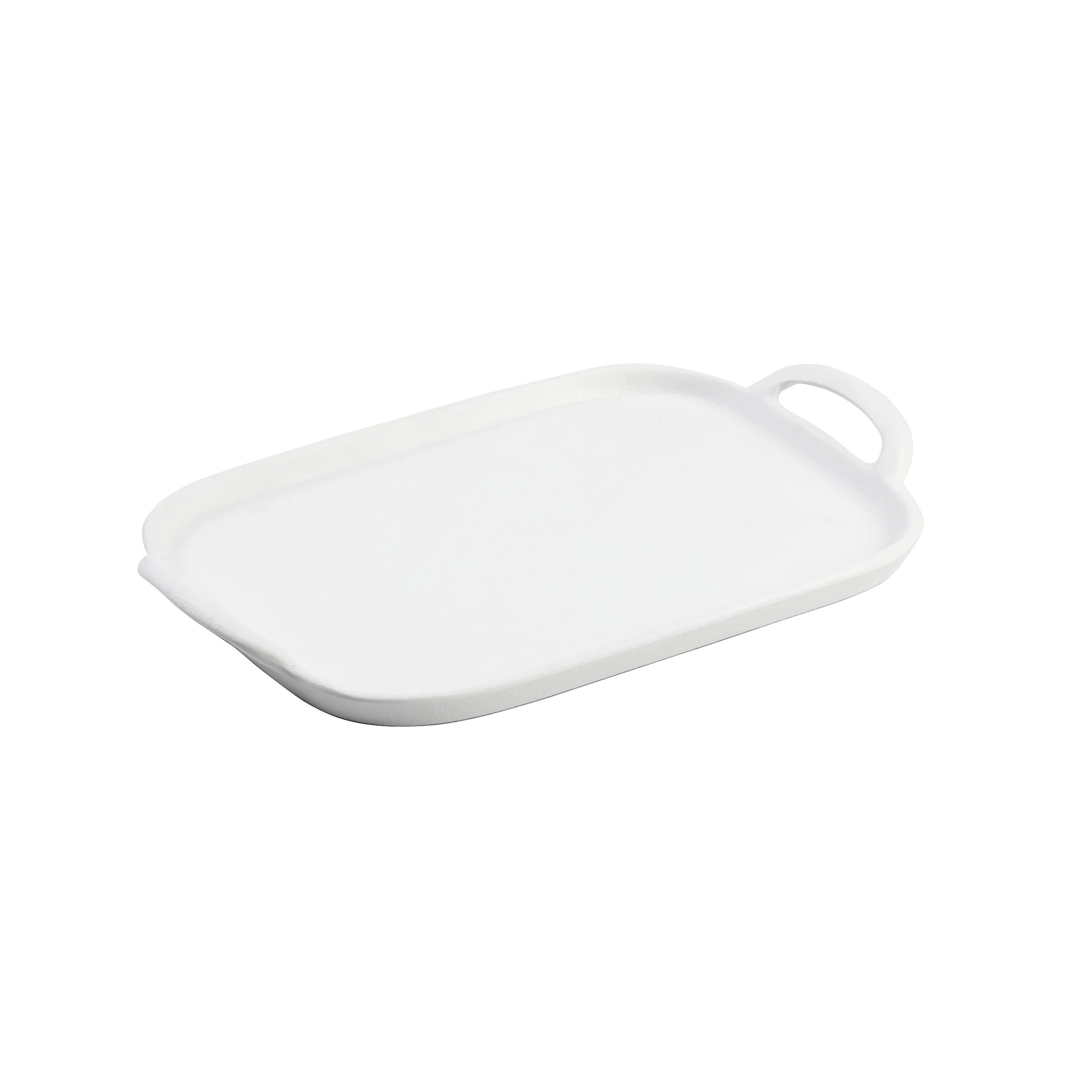 Tablecraft 11493 10 Inch Serving Tray White Melamine Rectangular with Dishwasher Safe