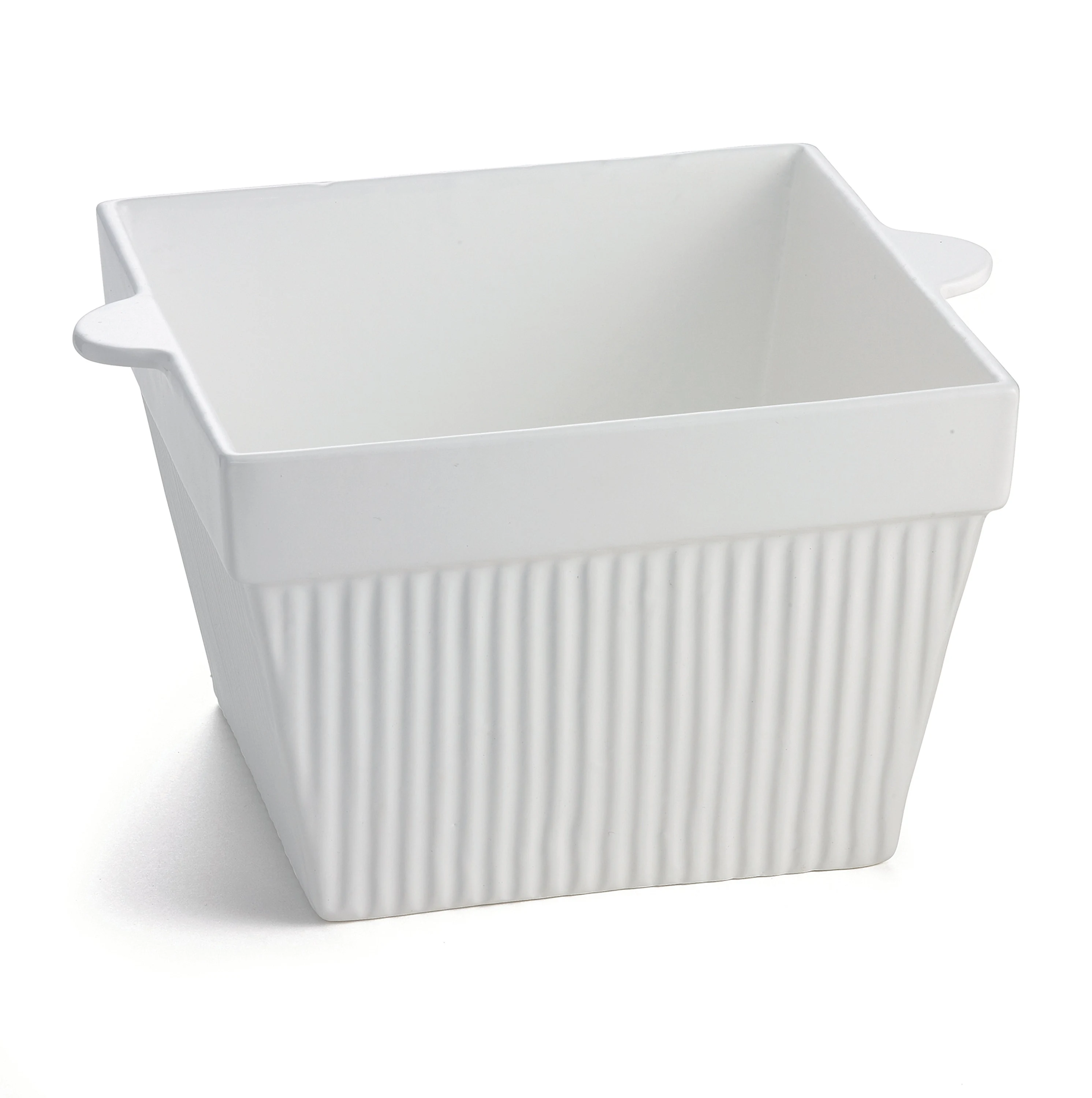 Tablecraft CW1460W 1-1/2 Qt. Square Condiment Bowl Cold Holding White Aluminum