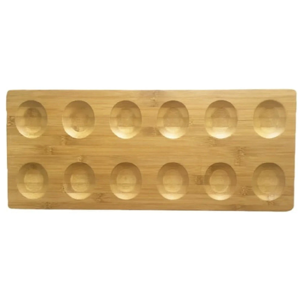 JB Prince RB385 20 Inch Jo Bamboo Tray with 12 Cavity Compartments