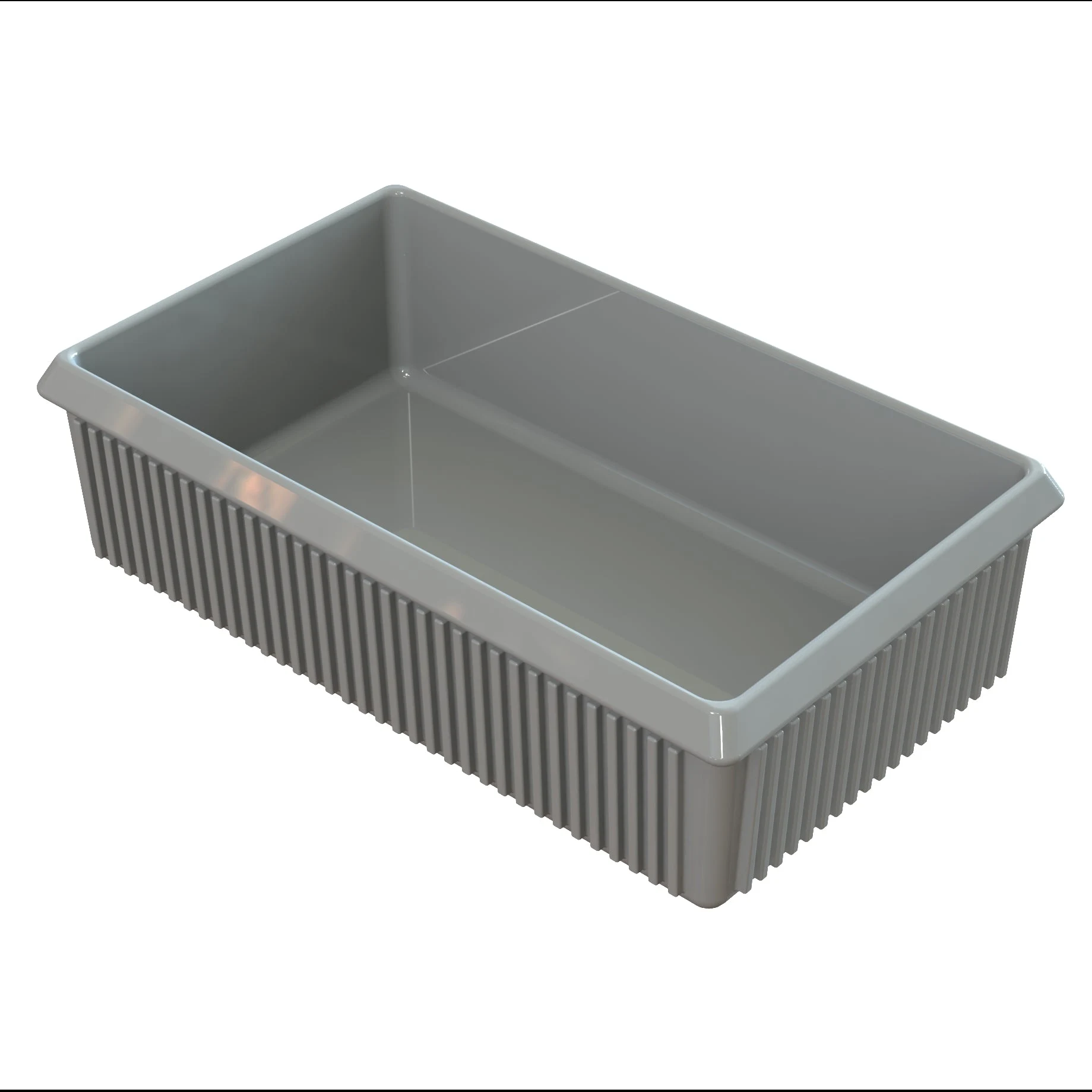 Tablecraft CW1510GY 2-1/4 Qt. Grey Rectangular Server Bowl Aluminum with Duracoat