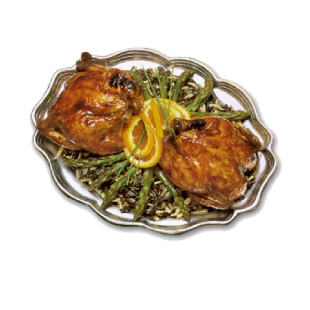 Bon Chef 2022TEAL 9-1/2 Inch Queen Anne Sizzle Thermal Platter Aluminum Sandstone Teal