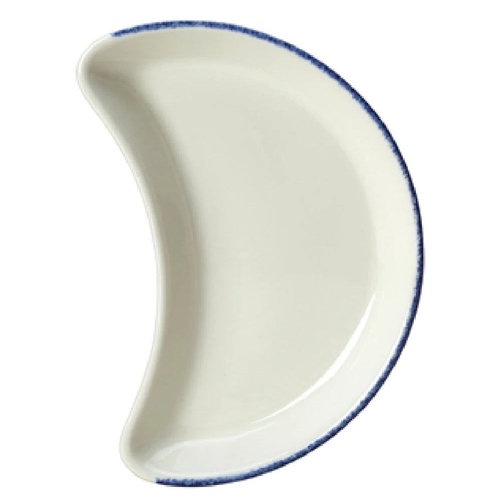 Steelite 17100207 8 Inch Crescent Plate Blue Dapple Vitrified China