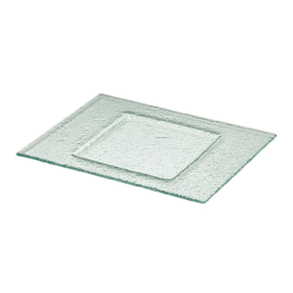 Steelite 6506G203 12 Inch Square Centered Tray Glass with Clear Finish