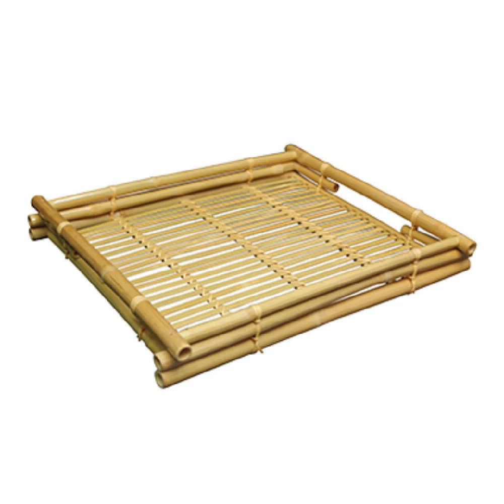 Town 34248/DZ 14 Inch Bamboo Rectangle Serving Tray with Handles Dozen
