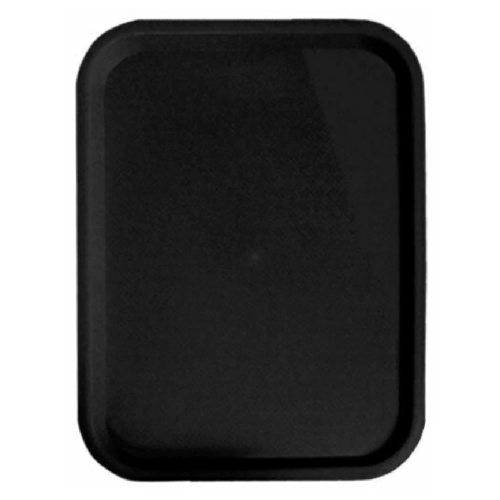 Omcan 80096 12 Inch Rectangular Fast Food Tray Basket Weave Polypropylene Black