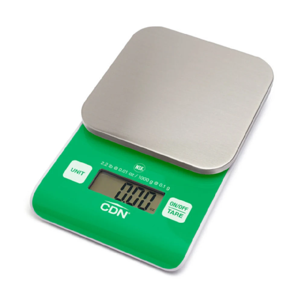 CDN SD0202-G 4.45 Inch Digital Precision Scale Green Plastic with Removable Stainless Steel Platform