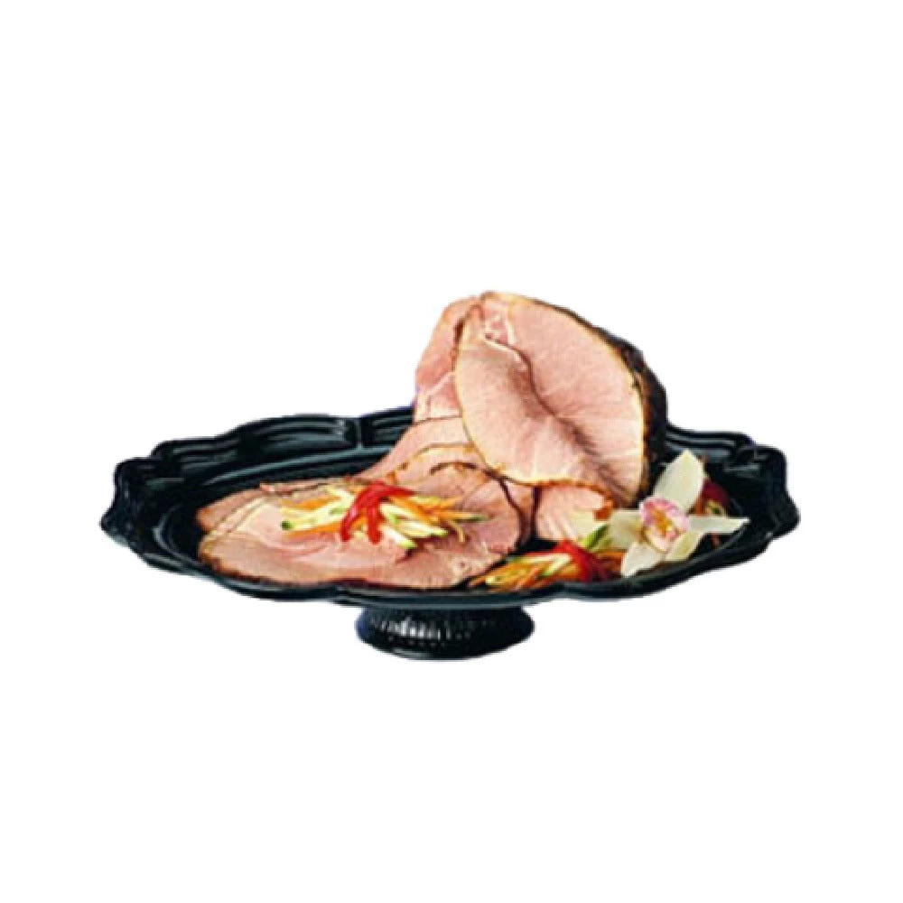 Bon Chef 20281DUSTYR 14-3/4 Inch Oval Pedestal Tray Aluminum Sandstone Dusty Rose