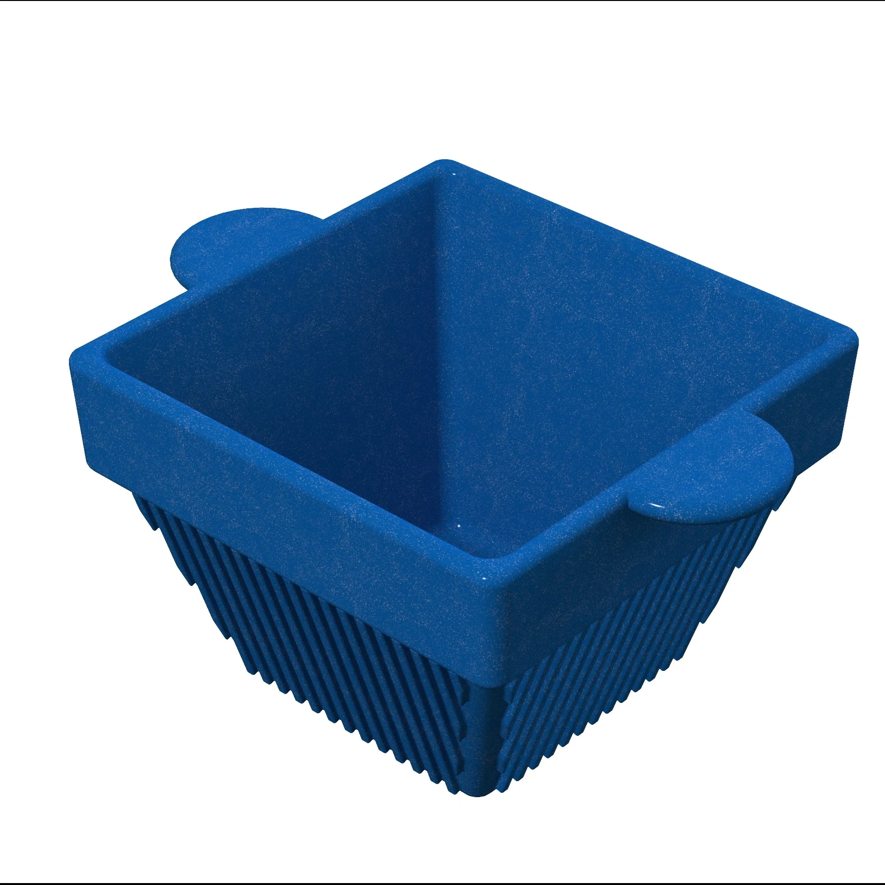 Tablecraft CW1460BS 1-1/2 Qt Square Bowl for Cold Storage Cast Aluminum Blue Speckle