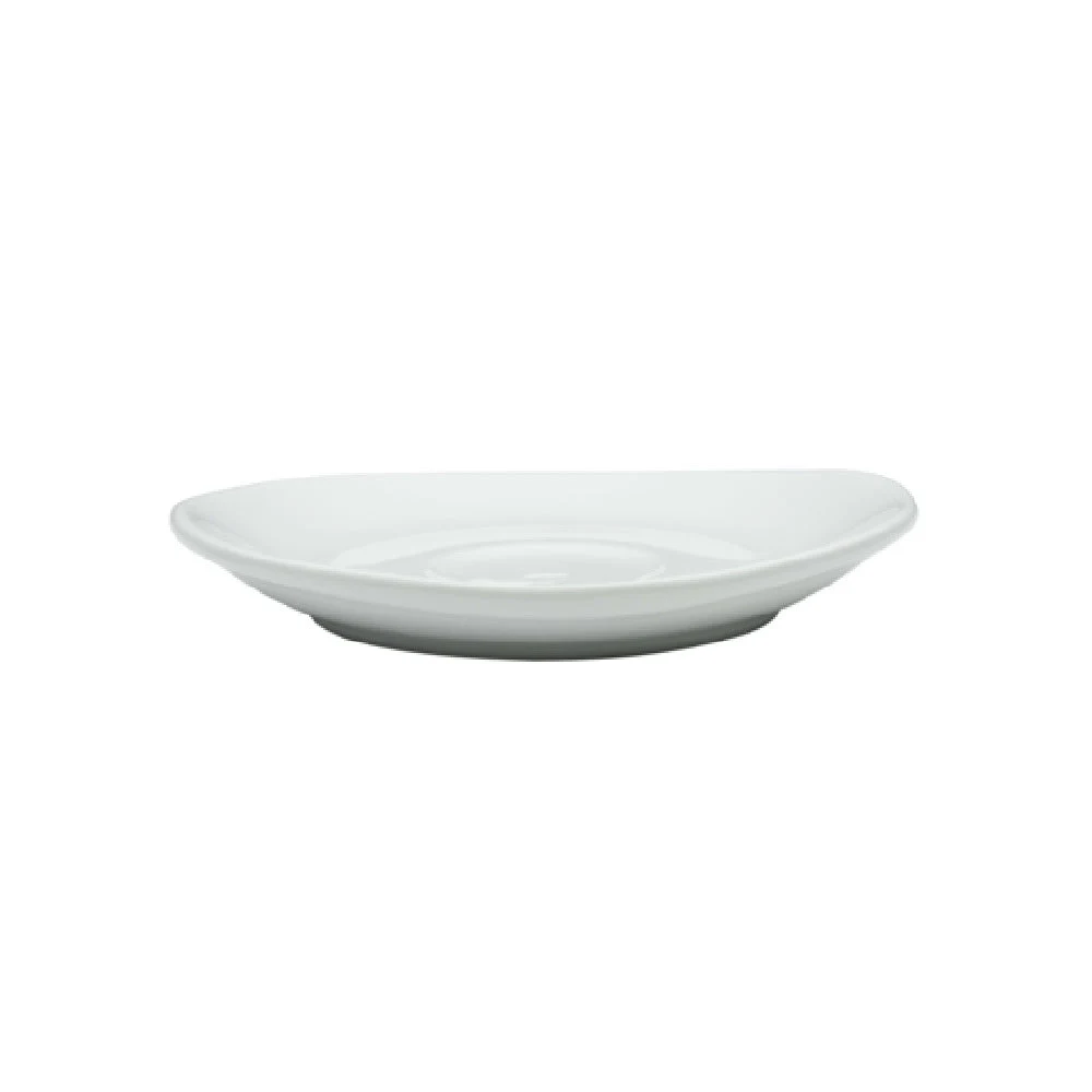 Libbey DDN OG-5400 4-7/8 Inch Porcelain Oval Espresso Saucer with Bright White Finish