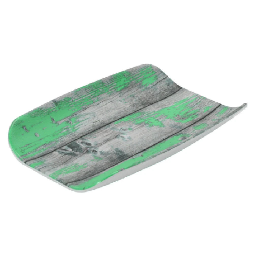 BauscherHepp TWD2480TL 10 Inch Rectangular Serving Tray Melamine Faux Wood Teal