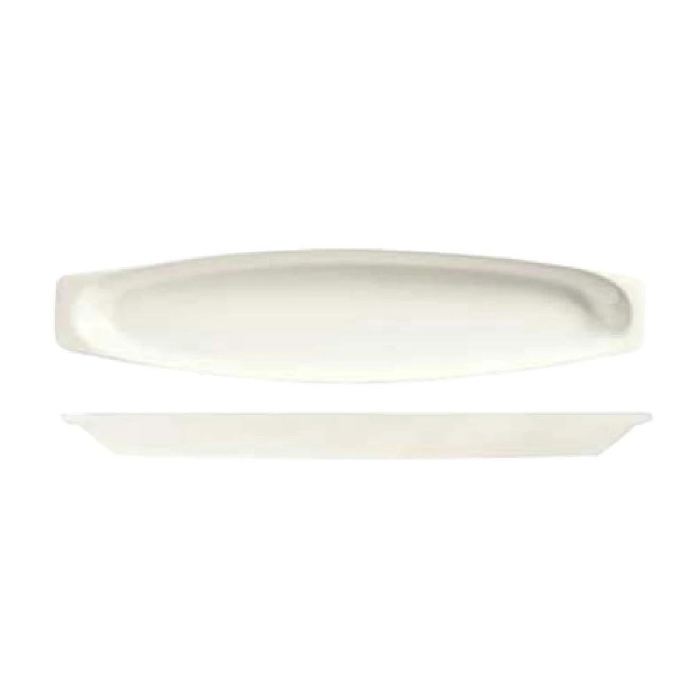 Libbey BW-6716 17 Inch Canoe Tray Oblong Ultra Bright White Porcelain