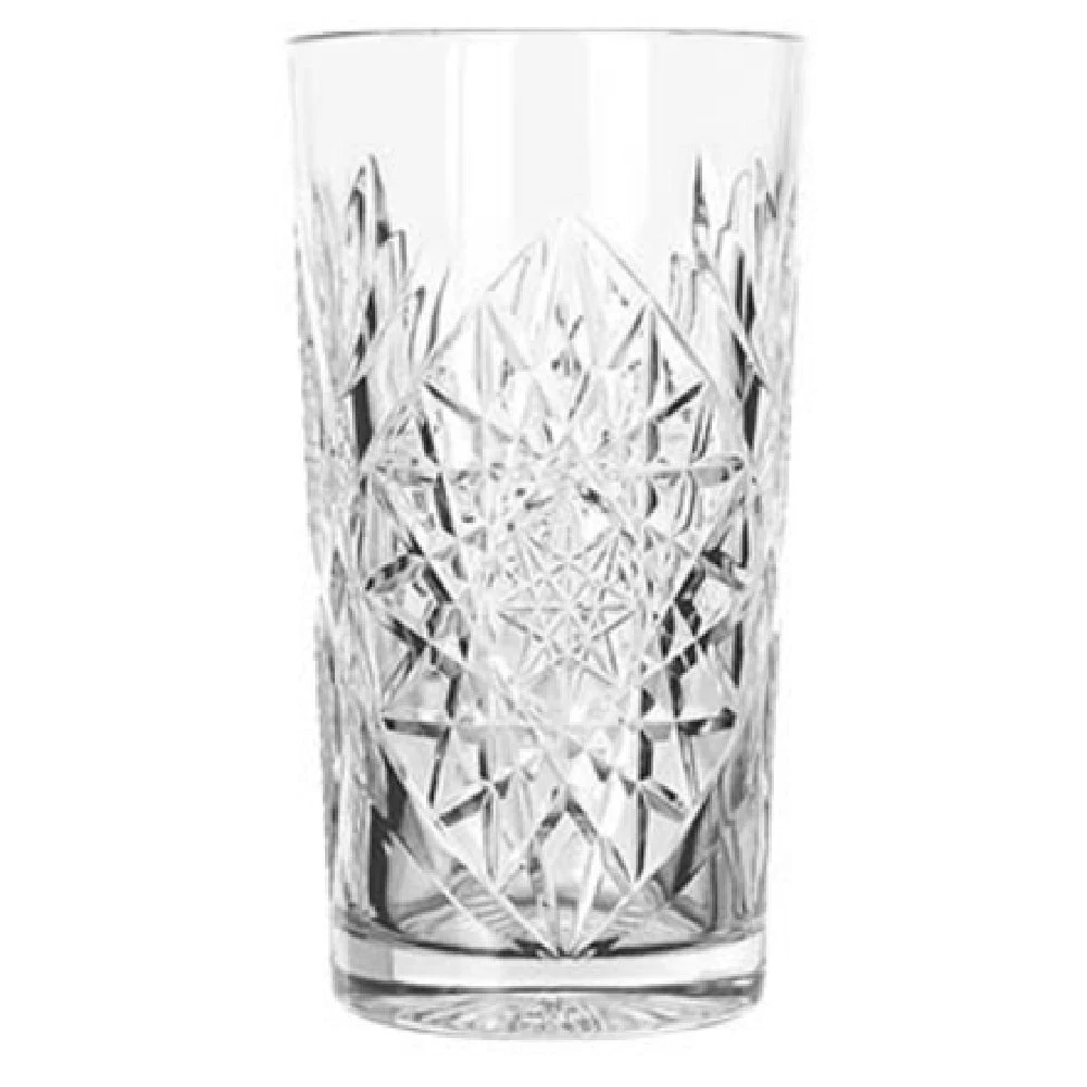 Libbey 5633 16 Oz Cooler Glass Stemless Clear Hobstar Design 12 Packs