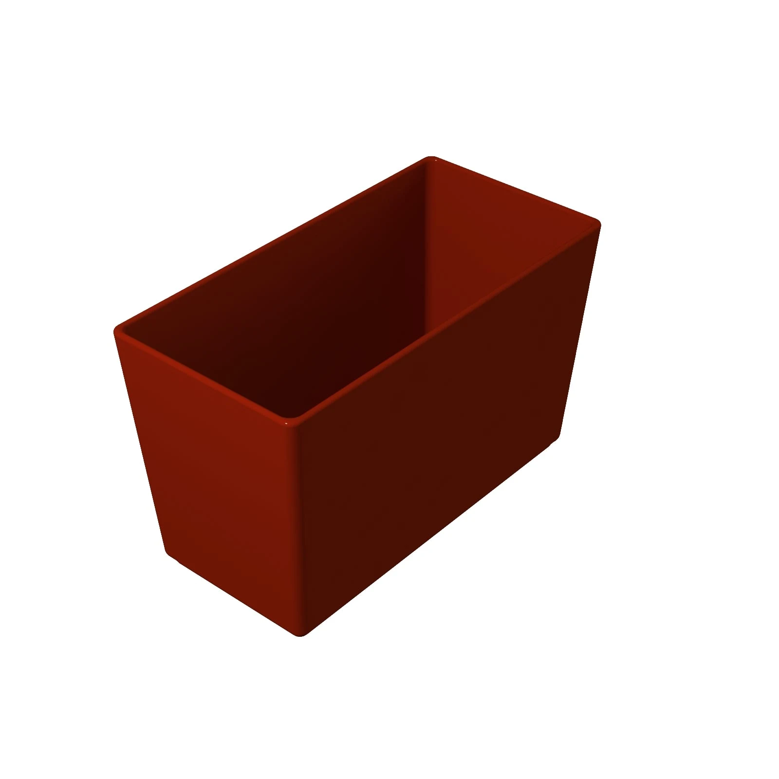 Tablecraft CW4035R 3-5/8 Qt Rectangular Cold Holding Aluminum Bowl Red Finish
