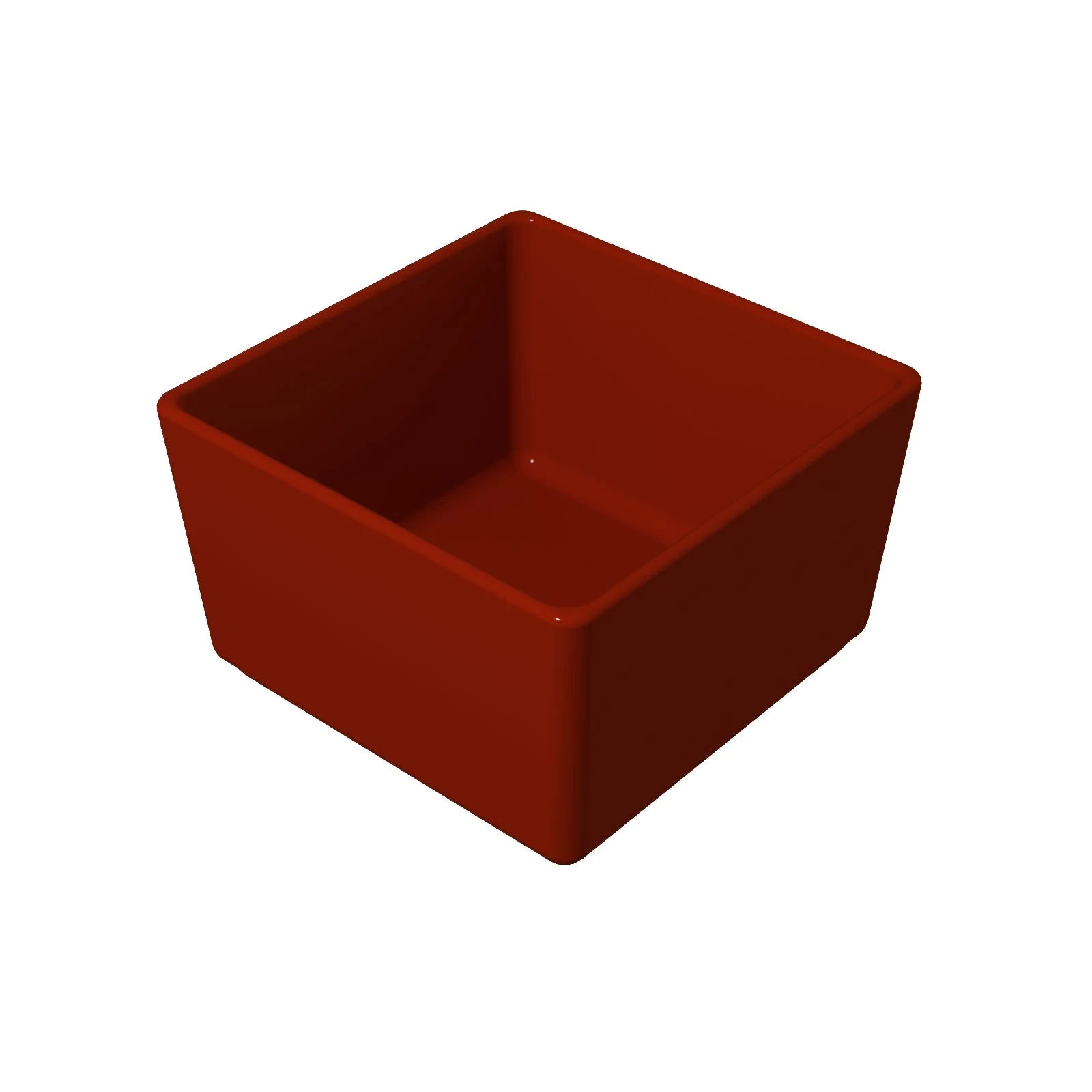 Tablecraft CW4024R Bowl 1 Quart Square Cold Holding Aluminum Red Finish