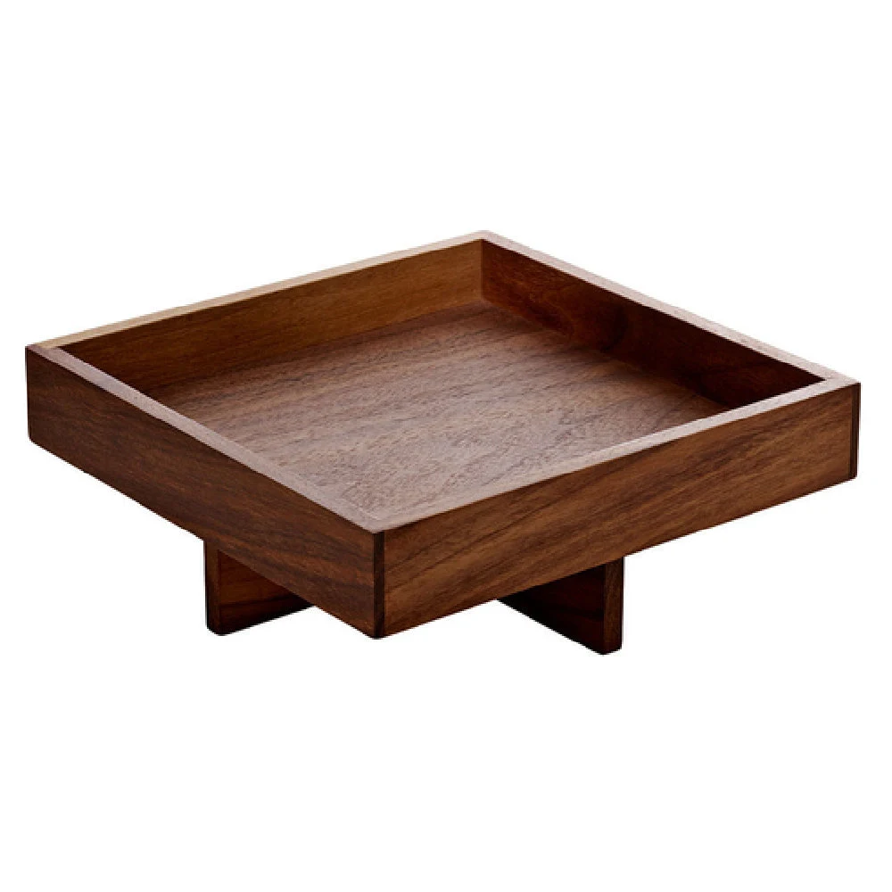 BauscherHepp P428901 7 Inch Square Menage Tray Wood Walnut Playground Ananti