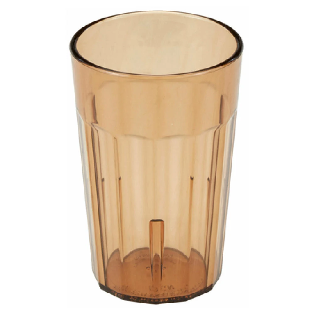 Cambro NT8153 8 Oz Fluted Tumbler Amber SAN Plastic with Interior Stacking Lugs