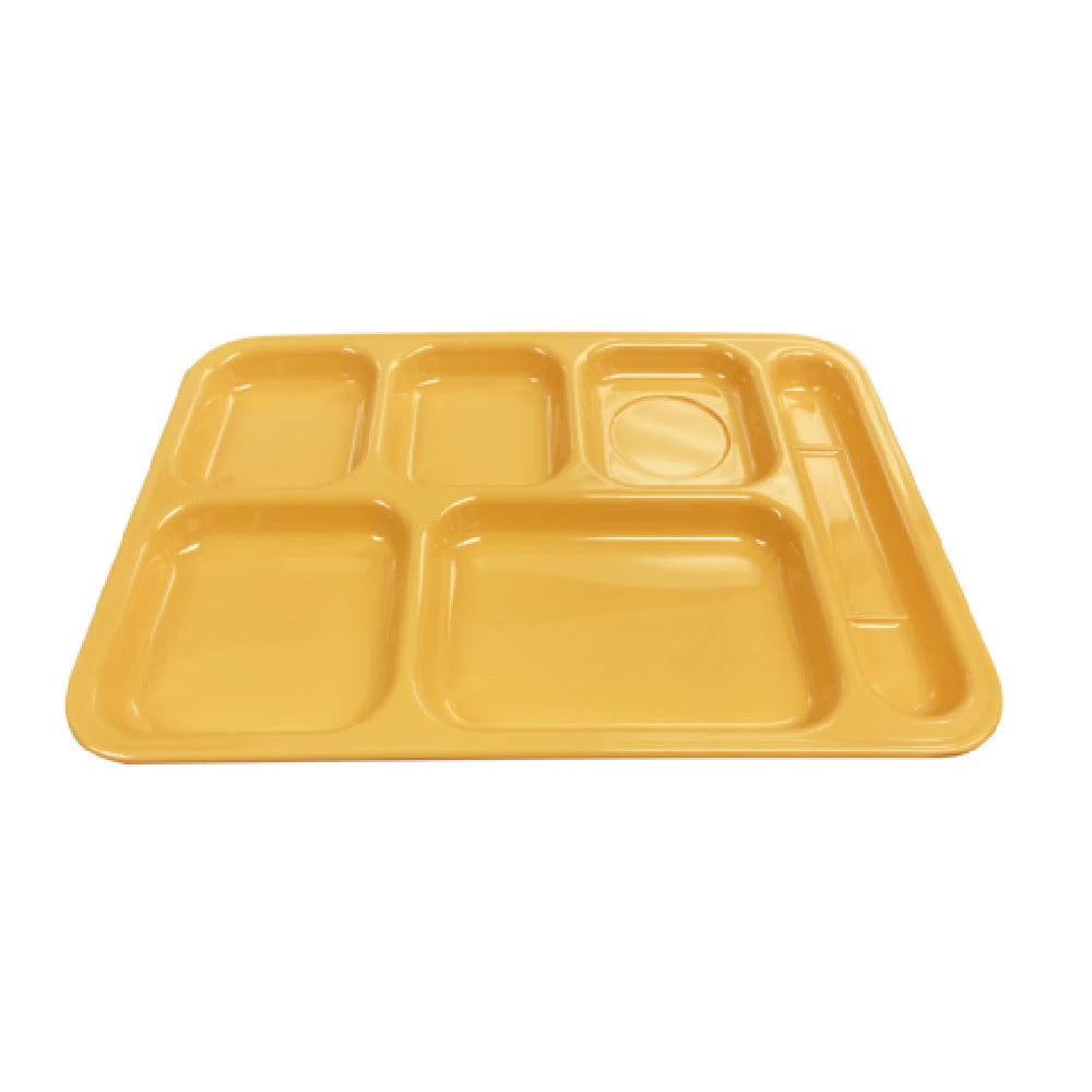 Thunder Group ML802YW 14-1/2 Inch Yellow Melamine Compartment Tray with Six Sections
