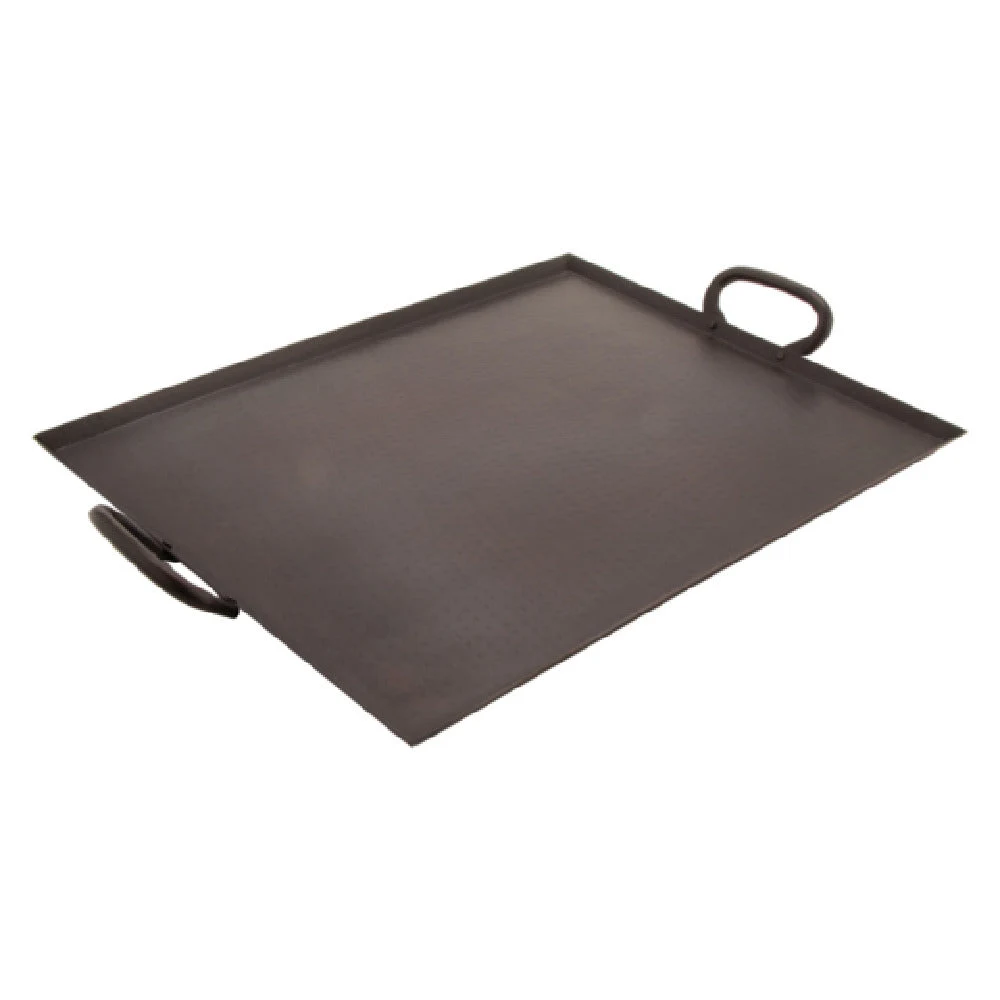 GET Enterprises SSTPD-1915-ANT 15 Inch Rectangular Display Tray with Handles Stainless Steel Antique Hammered Finish