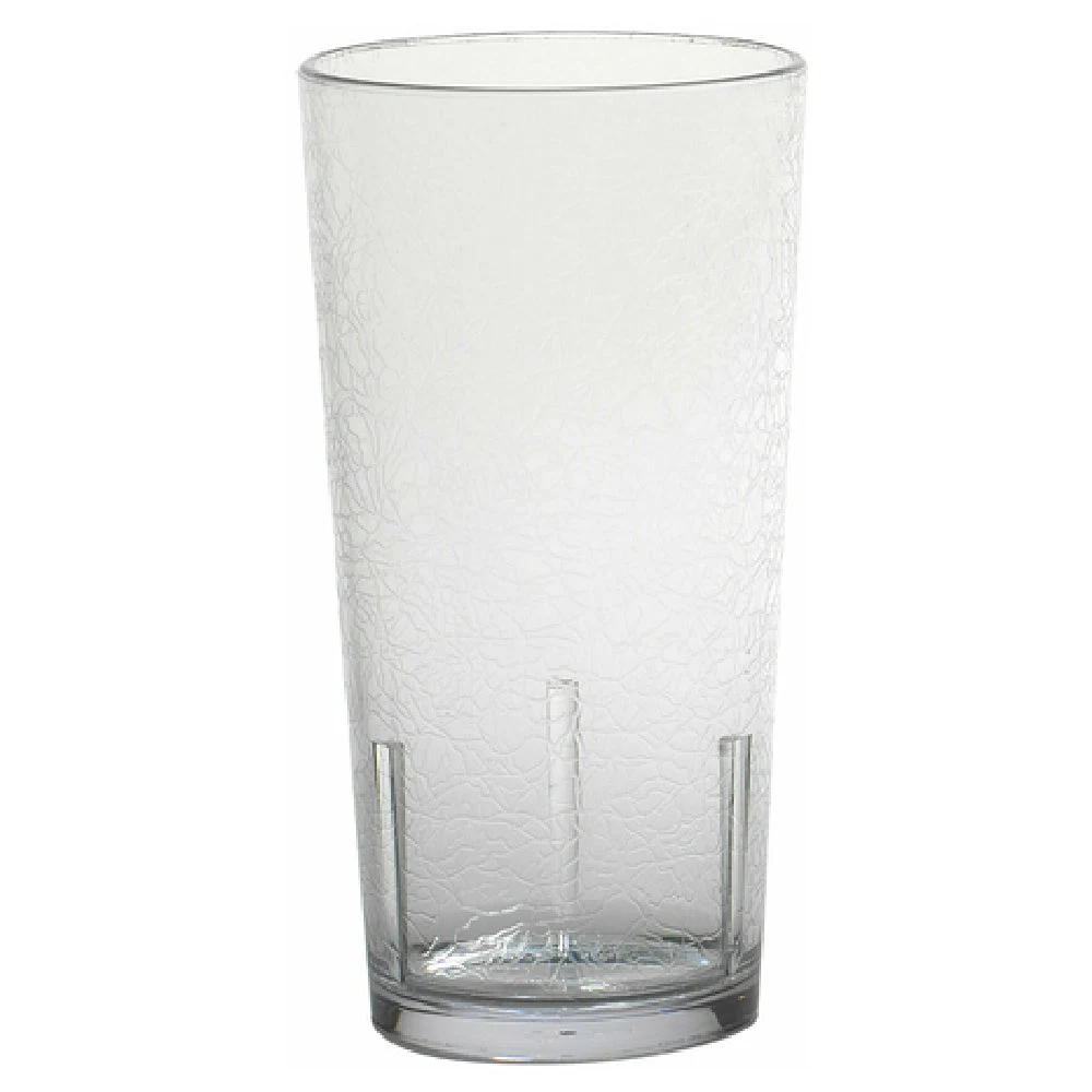 Cambro D16152 16 Oz Crackled Design Plastic Tumbler Clear SAN