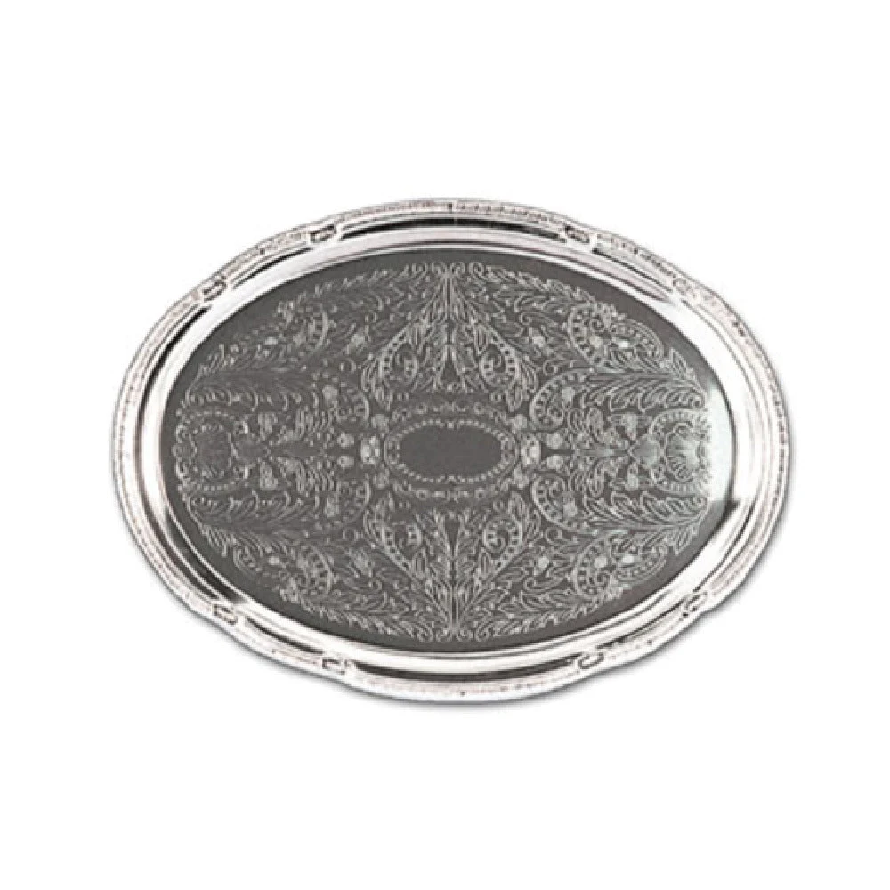 Admiral Craft CCT-18 18 Inch Oval Cater Tray Chrome Plated Gadroon Edge