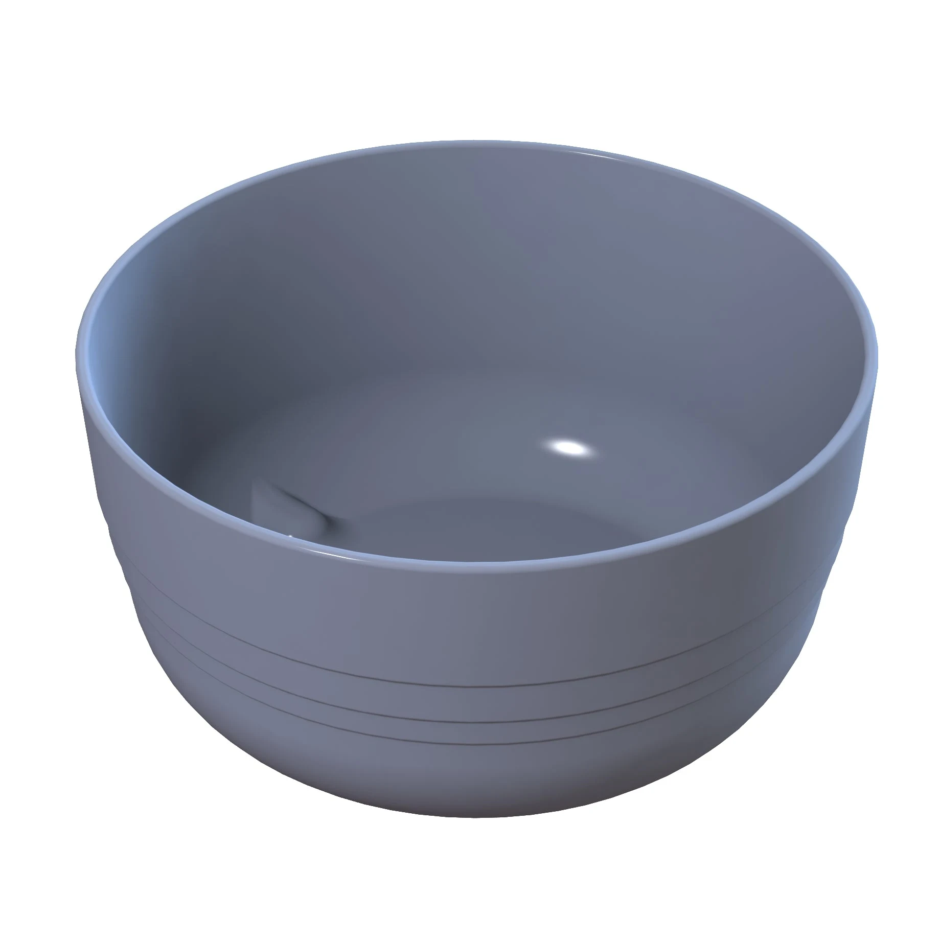 Tablecraft CW3170PB 3-1/2 Quart Round Cold Holding Fruit Bowl Aluminum Pigeon Blue Finish