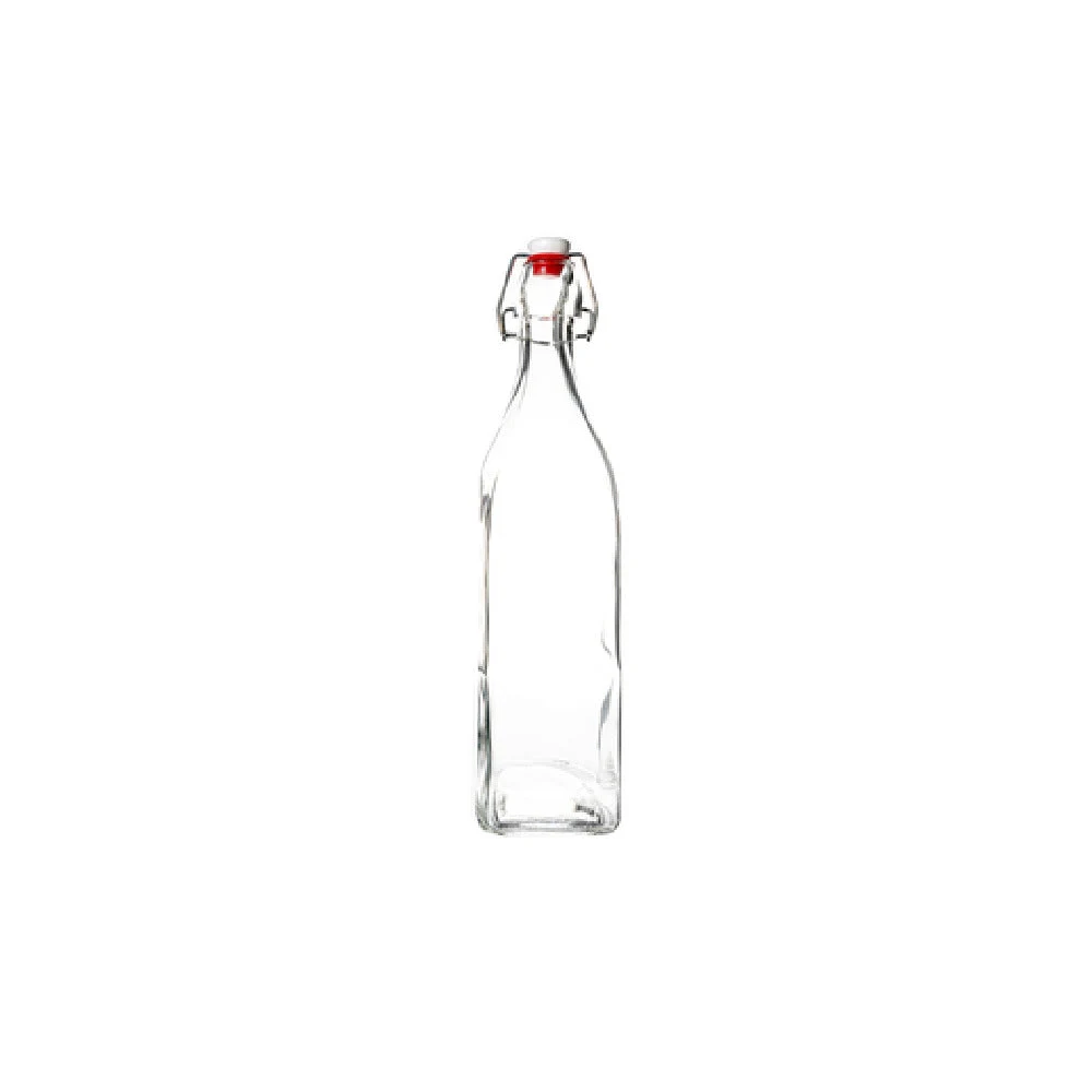 Hospitality Brands HG24730-012 3.75 Inch Square Swing Bottle 1L Premium Glass