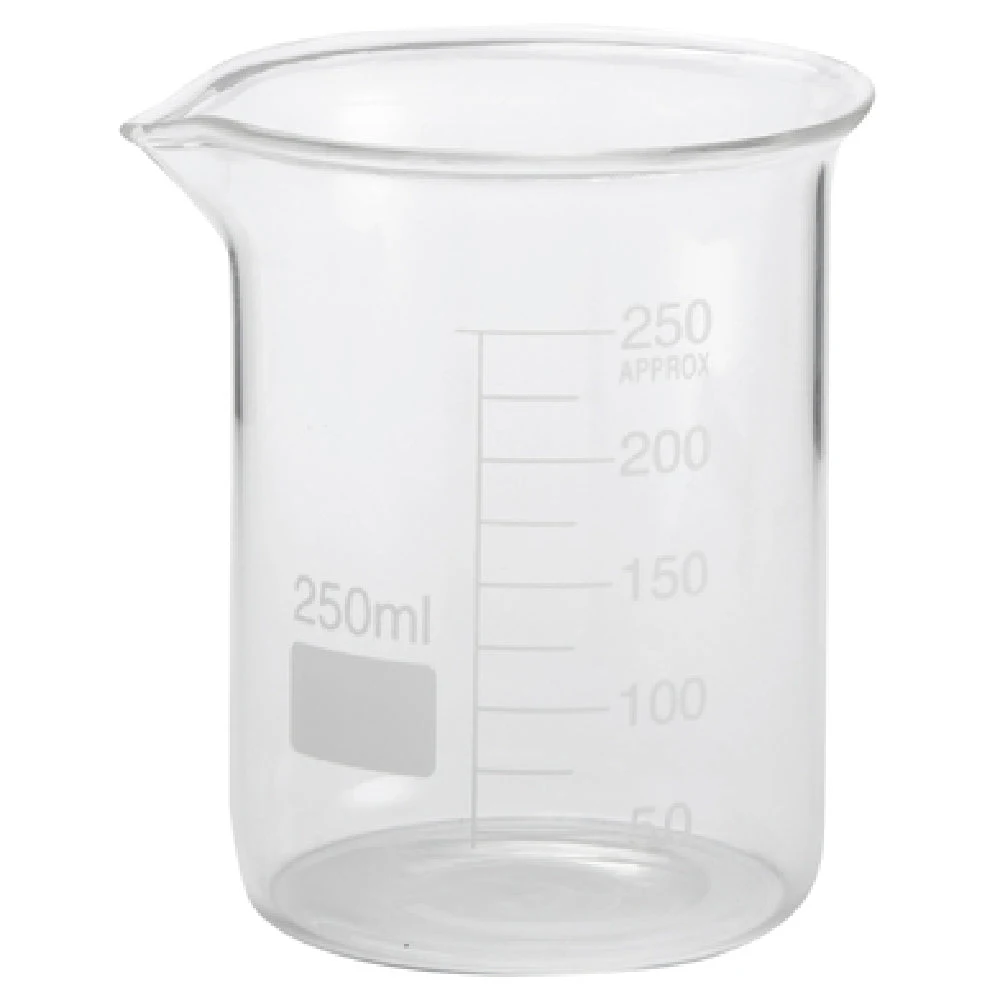 American Metalcraft GBE8 8-1/2 Oz Glass Chemistry Beaker with Printed Capacities