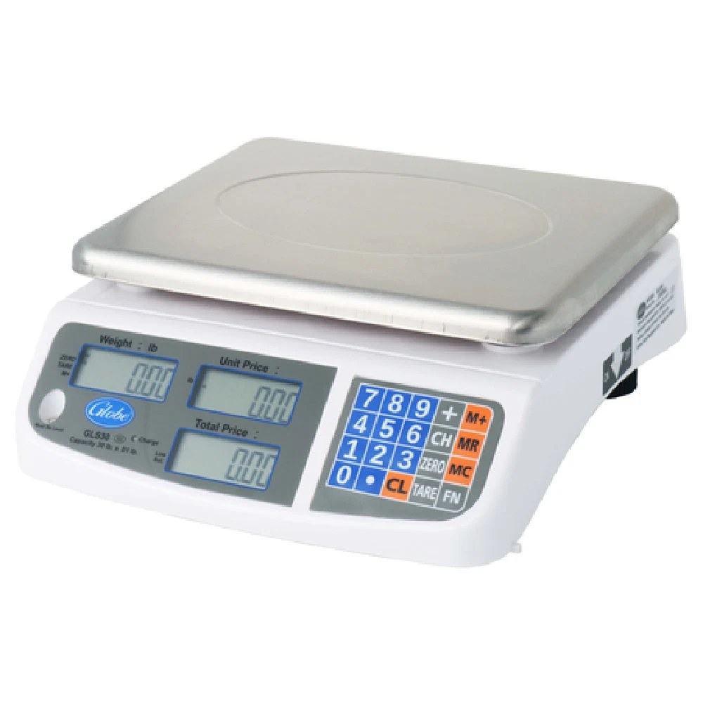 Globe GLS30 13 Inch Price Computing Scale Automatic Entry Tare Stainless Steel