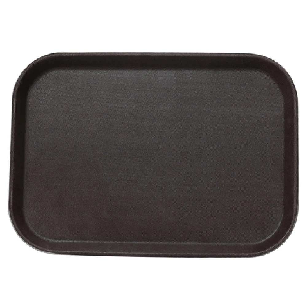 Yanco FT-1216 16 Inch Serving Tray Rectangular Brown Fiberglass Case