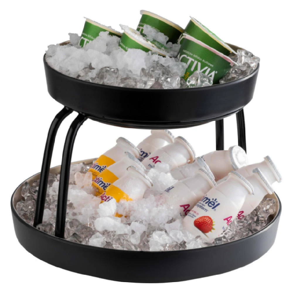 Libbey APS 33282 9-1/2 Inch 2-tier Buffet Stand Black Display Stand