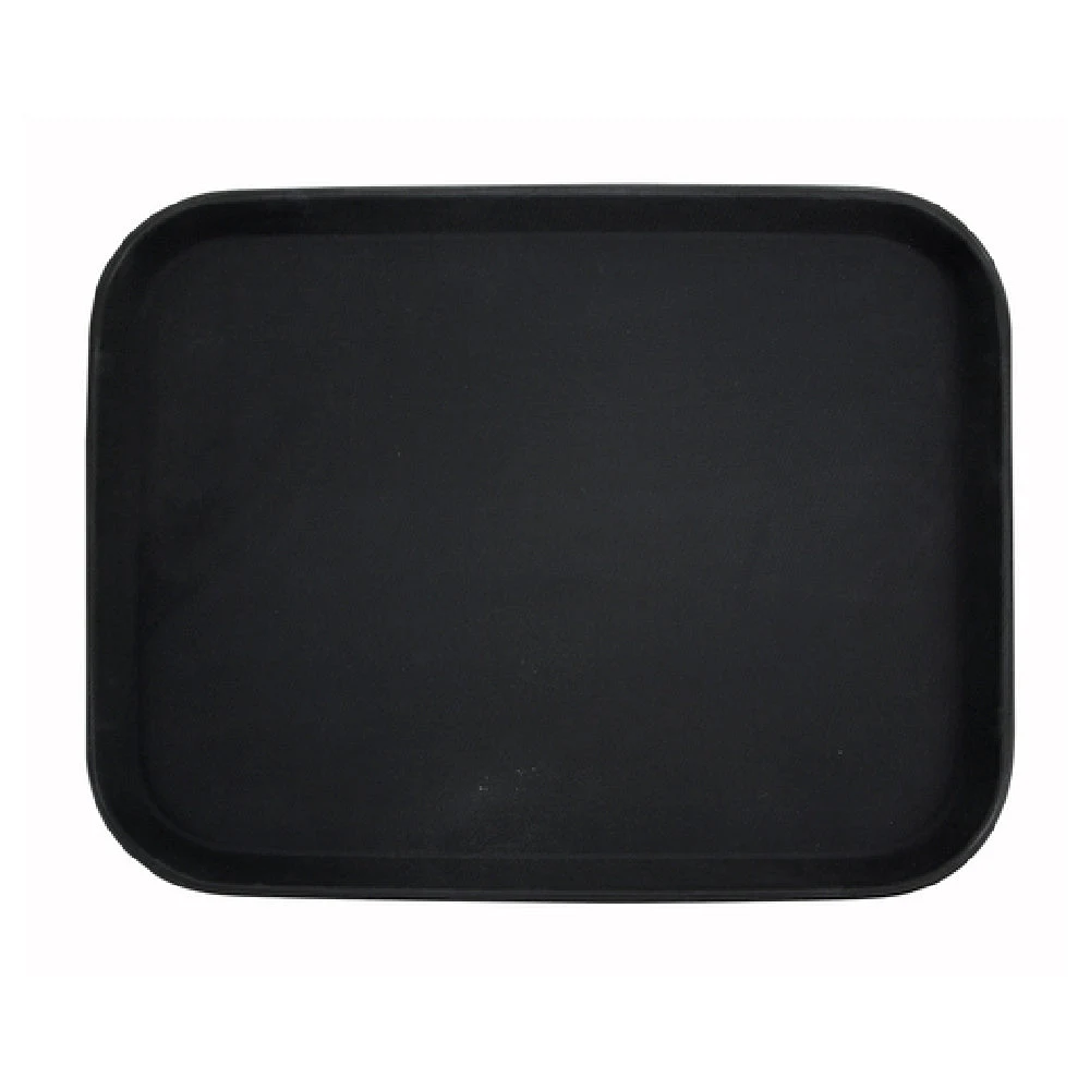 Winco TRH-1418K 14 Inch Plastic Non-Skid Easy-Hold Serving Tray Black