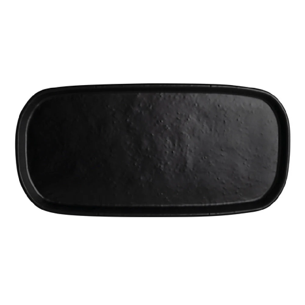 Steelite 7181TM521 14.5 Inch Black Rectangular Tray Melamine with Contemporary Design