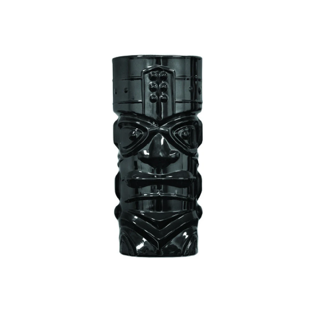 Hospitality Brands HGL10018-006 15 Oz Tiki Glass Black Premium Glass