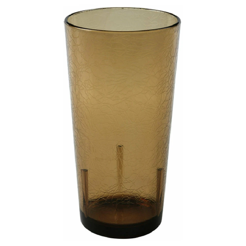 Cambro D16609 16 Oz Crackled Del Mar Tumbler Amber SAN Plastic