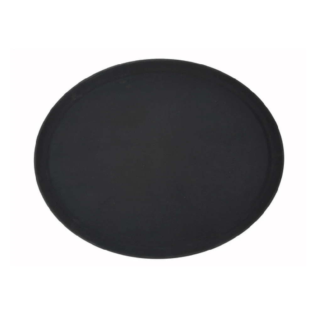 Winco TFG-2622K 26 Inch Serving Tray Deluxe Oval Non-Slip Fiberglass Black
