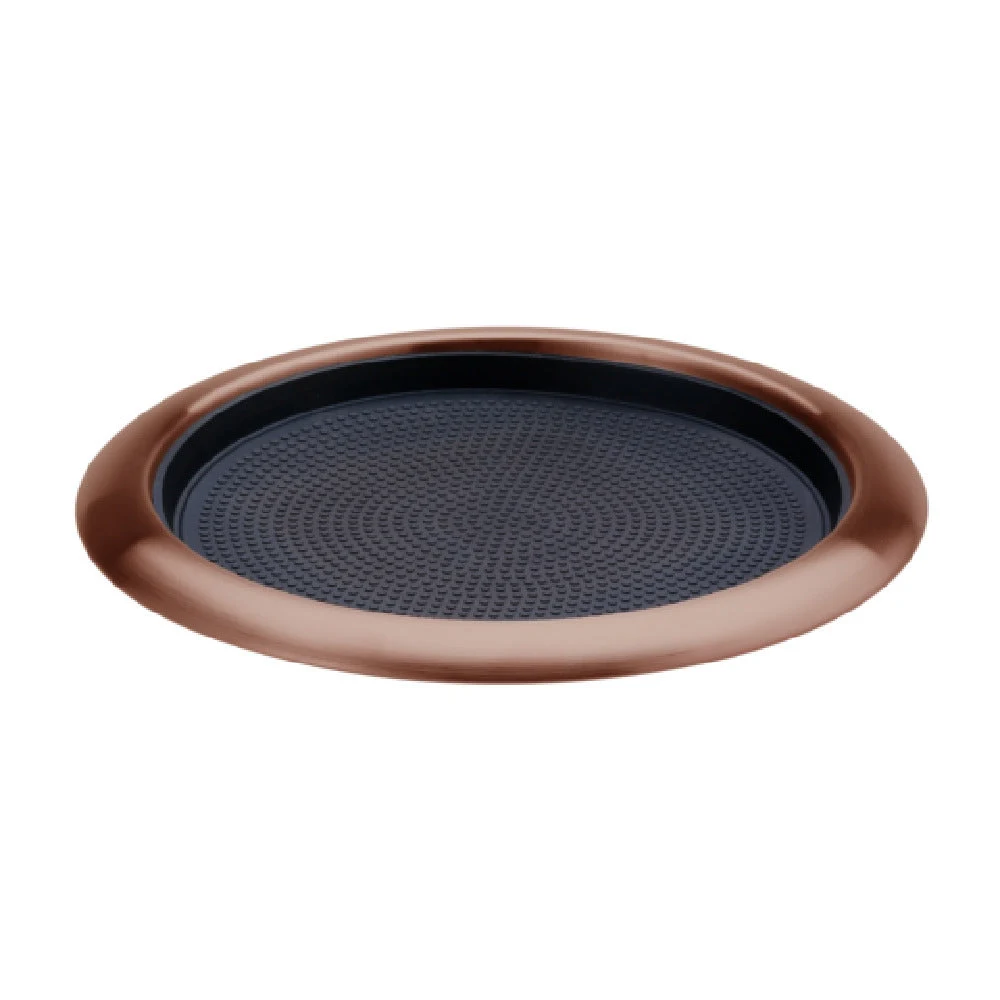 Service Ideas TR119RIRG 11 Inch Round Non-Slip Tray Removable Insert Rose Gold