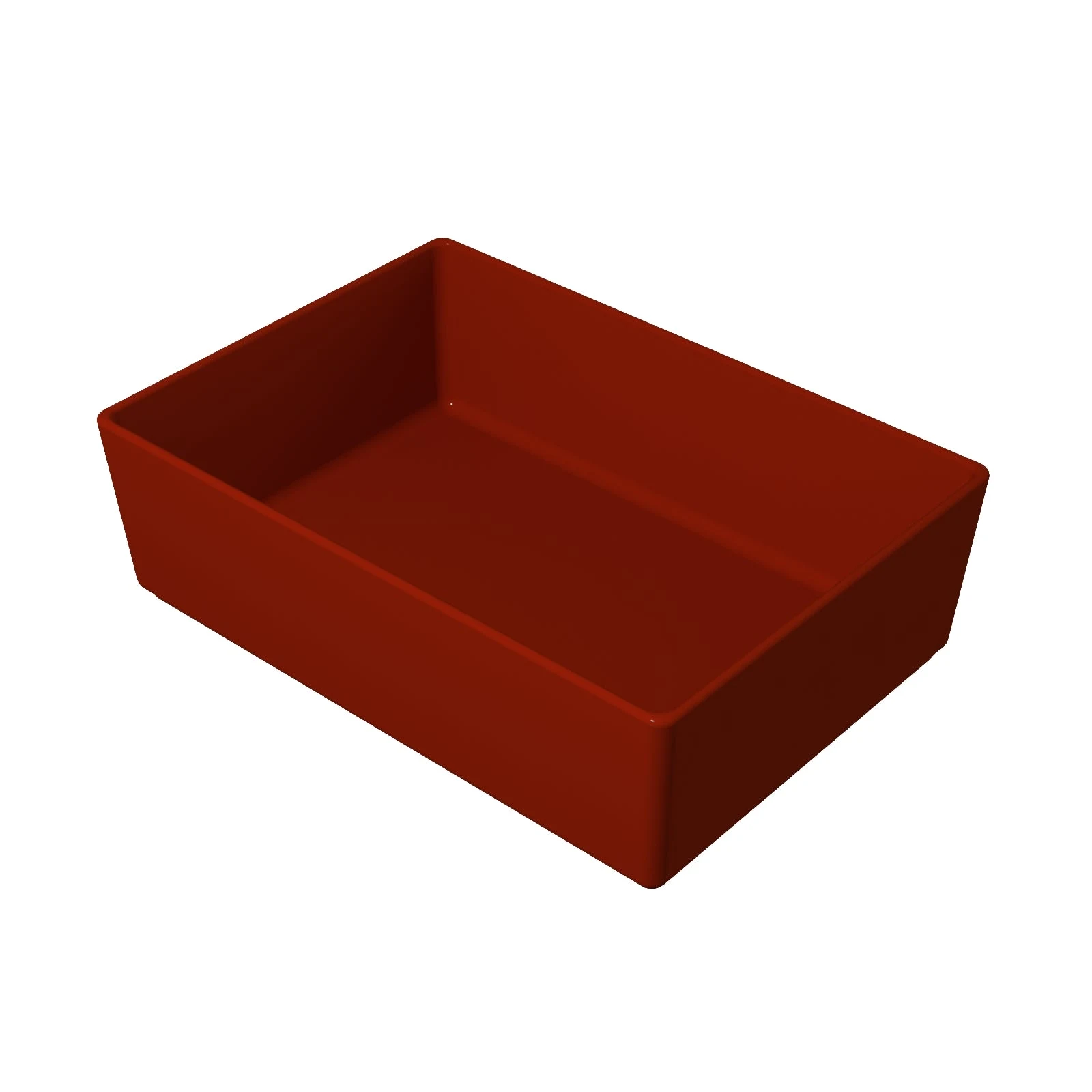 Tablecraft CW4002R 3 Quart Rectangular Cold Holding Bowl Red Duracoat Aluminum