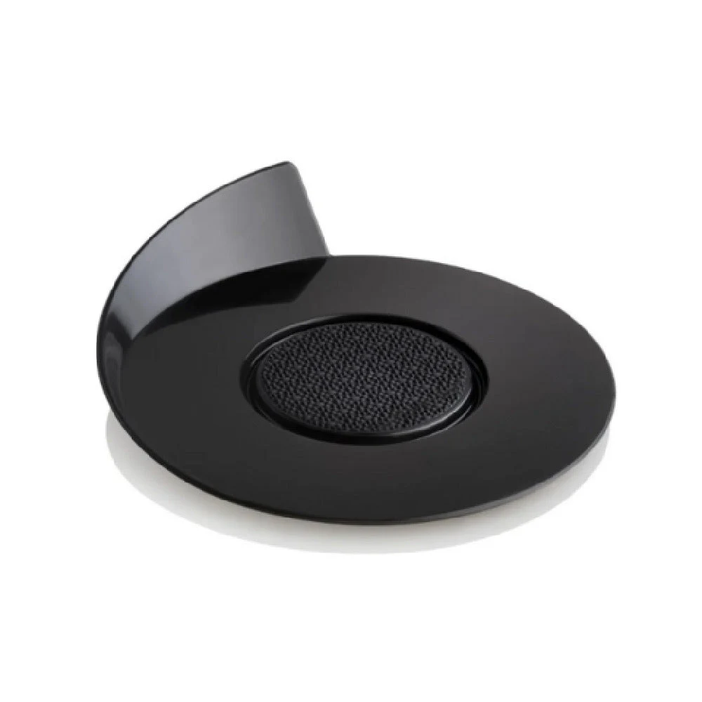 JB Prince RB432 B 3.26 Inch Diameter Round Serving Tray Plastic Black 100 Packs