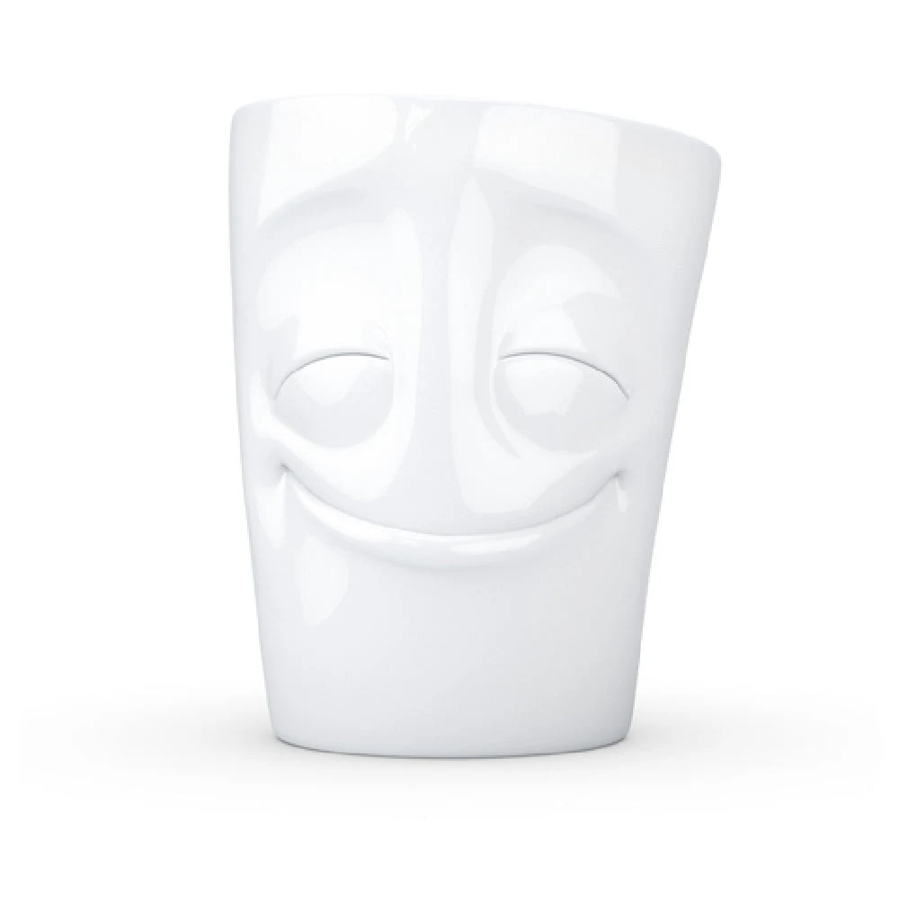 BauscherHepp 144012 Mug 11.83 Oz embossed cheery face porcelain white
