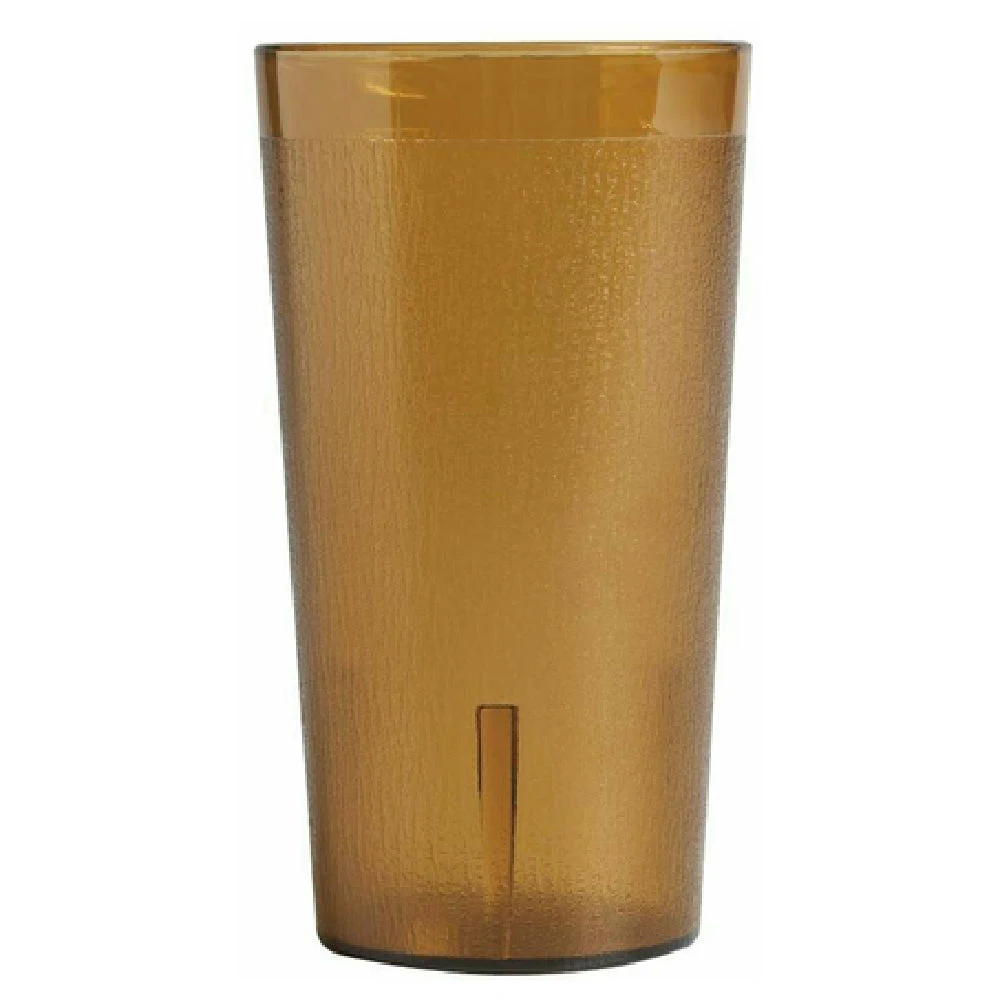 Cambro 1200P153 12.6 Oz Impact Resistant Plastic Tumbler Amber Textured