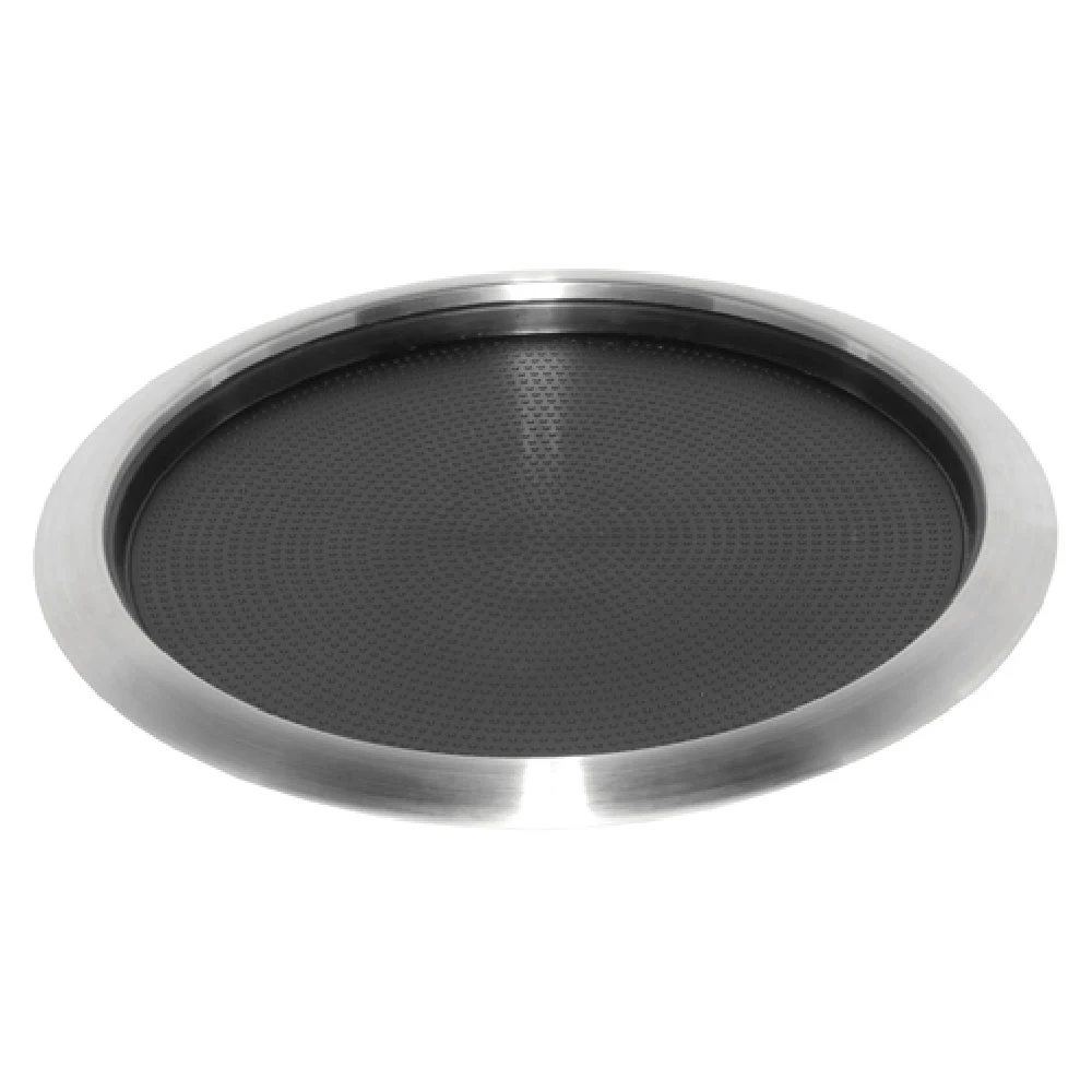 Service Ideas TR1412RI 14 Inch Tray Round Removable Silicone Insert Stainless Steel