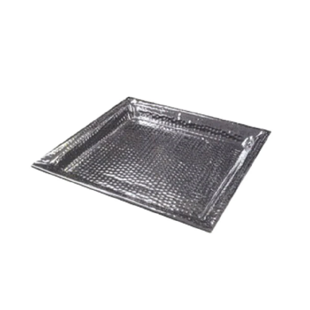 American Metalcraft HMSQ18 18 Inch Square Serving Tray Stainless Steel Hammered Finish