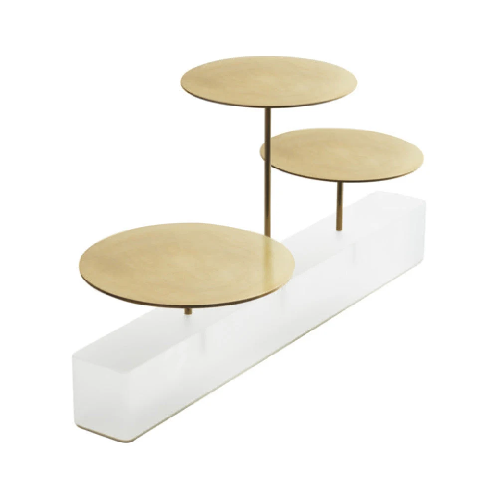 Revol 660441 12 Inch Bricks Bar Rectangular Display Stand Stainless Steel with Brushed Gold Finish