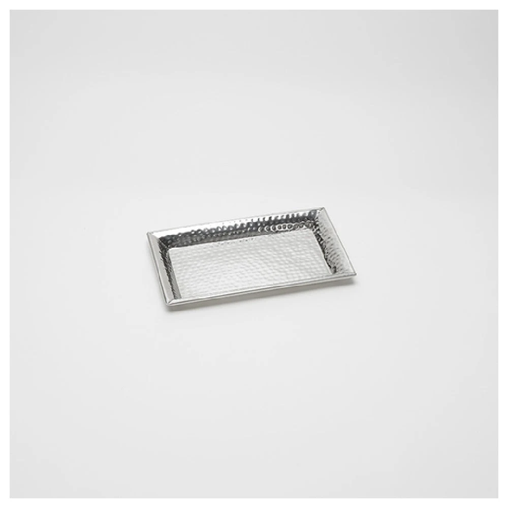 American Metalcraft HMRT712 7-3/8 Inch Rectangular Serving Tray with Hammered Finish Stainless Steel