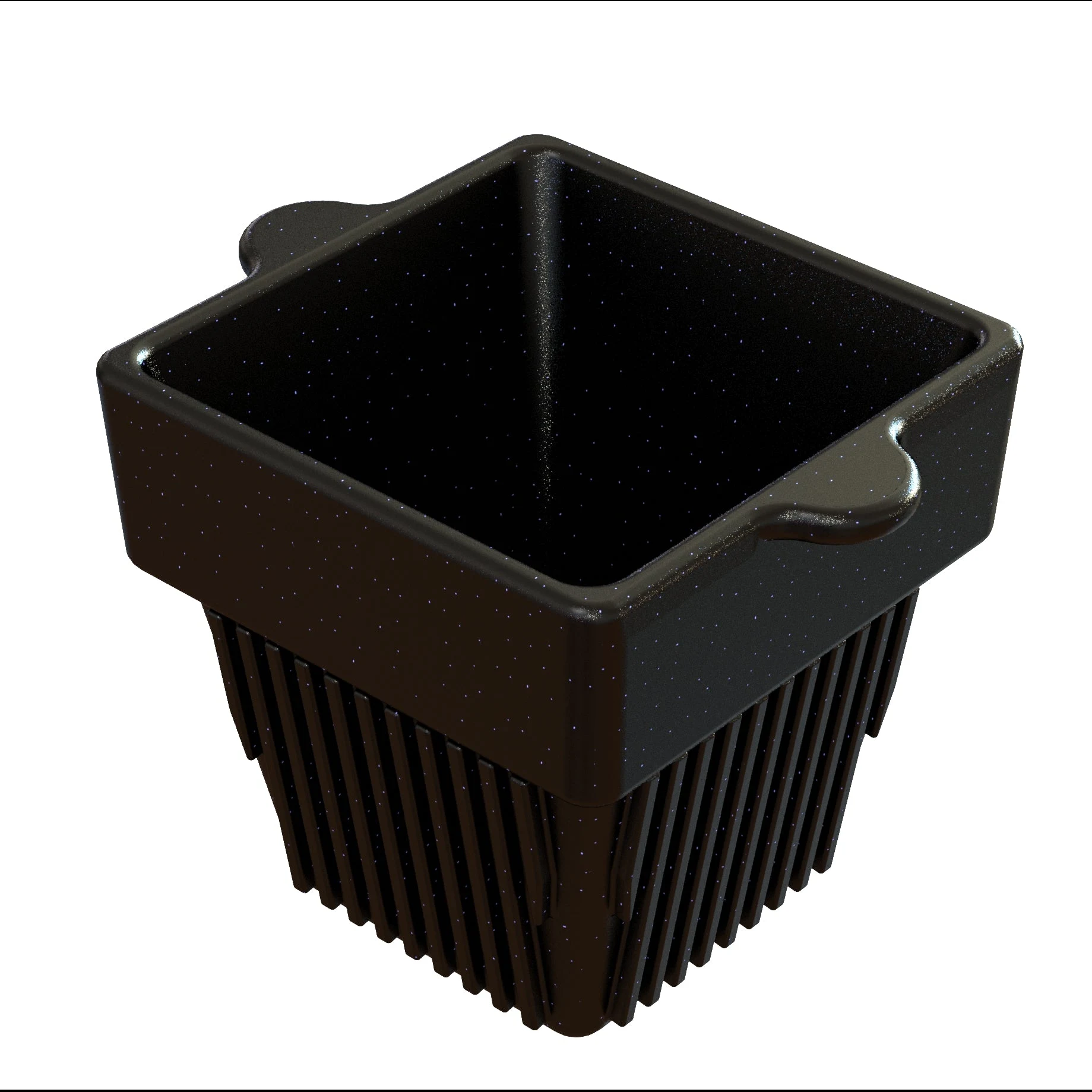 Tablecraft CW1480MBS 18 Oz Square Condiment Bowl Cold Holding Cast Aluminum Midnight Blue Speckle Finish