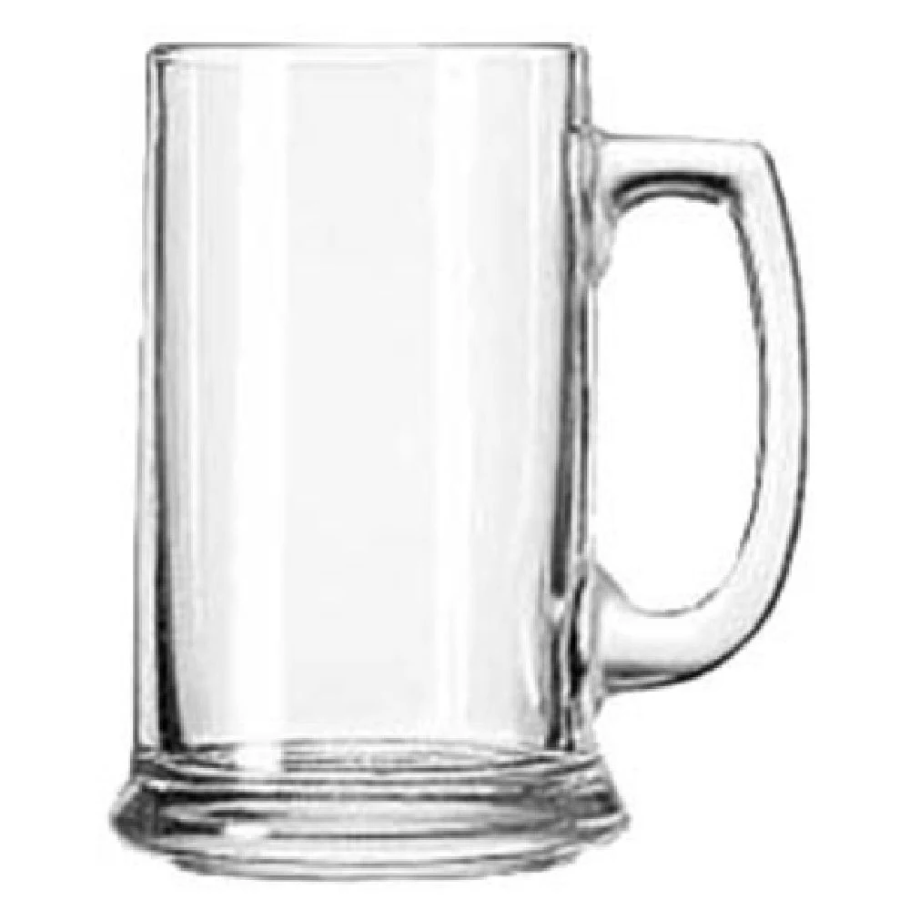 Libbey 5011 15 Oz Handled Beer Mug Glass Clear Durable Design 12 Packs