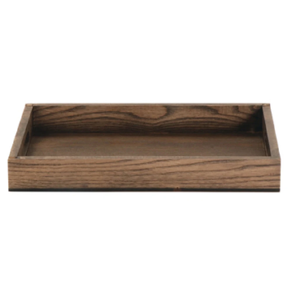 GET Enterprises WD-13-ASH 14 Inch Rectangular Serving Tray with Handles Wood Beige
